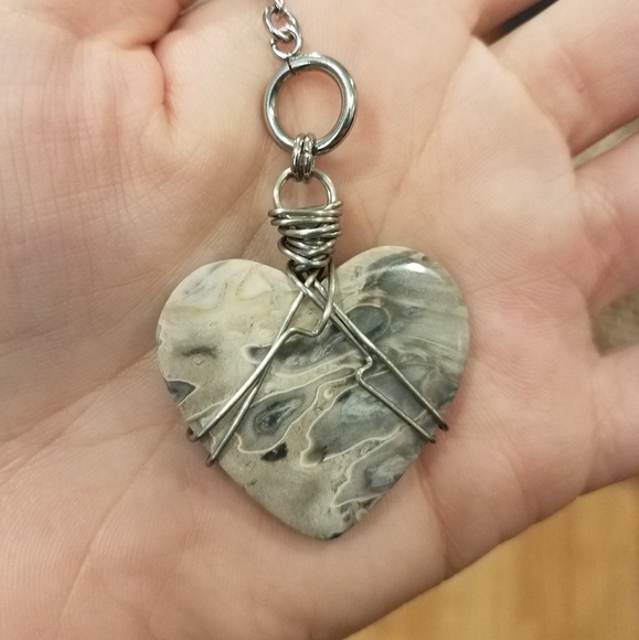 Picasso Jasper Heart Toggle Necklace - Picture 2 of 8